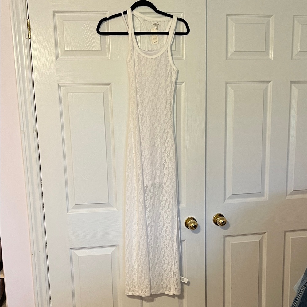 Aerie White Lace Sleeveless Maxi Dress